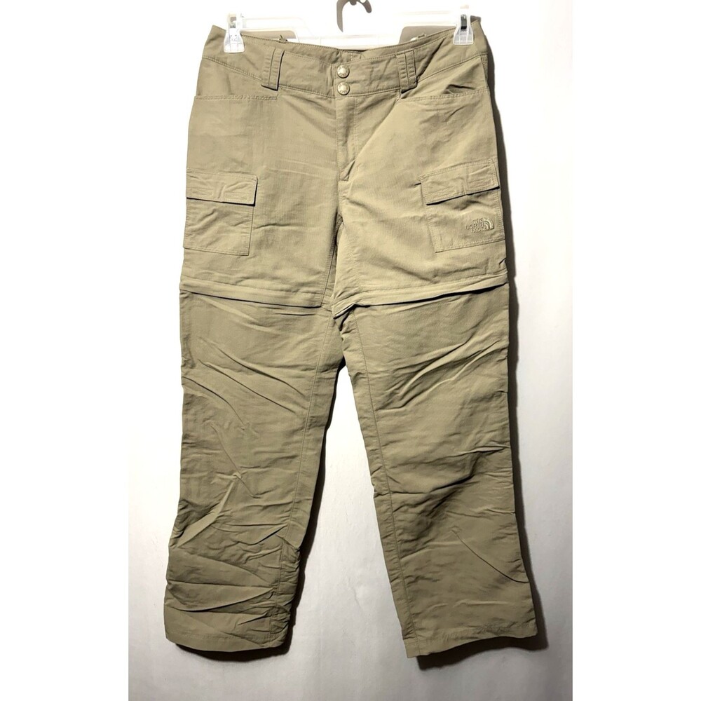 The North Face Pants Womens Size 10 Beige Convertible Nylon Hiking Outdoor Zip